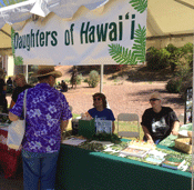 picture of Daughters of Hawaii display table and members
